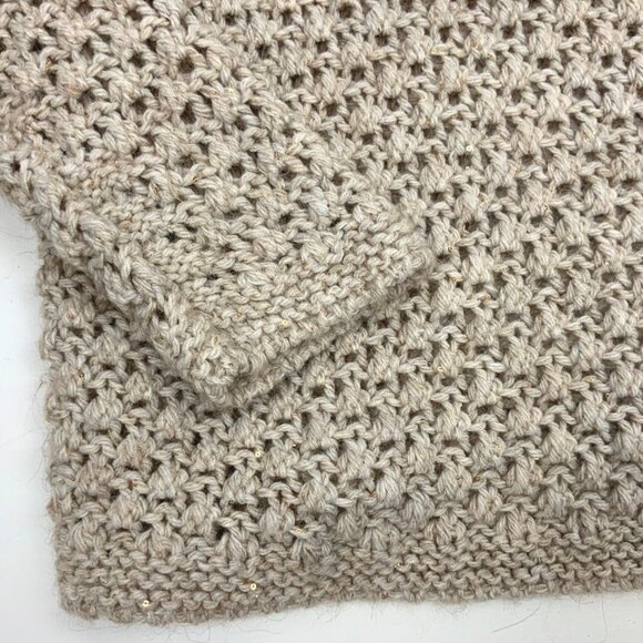 Anthropologie Elsamanda Open Knit Begie Sweater Italy Sz M - Picture 11 of 16